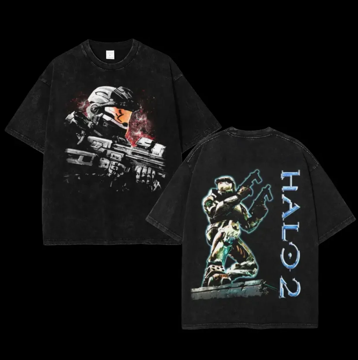Halo 2 Printed Unisex Washed T-Shirt