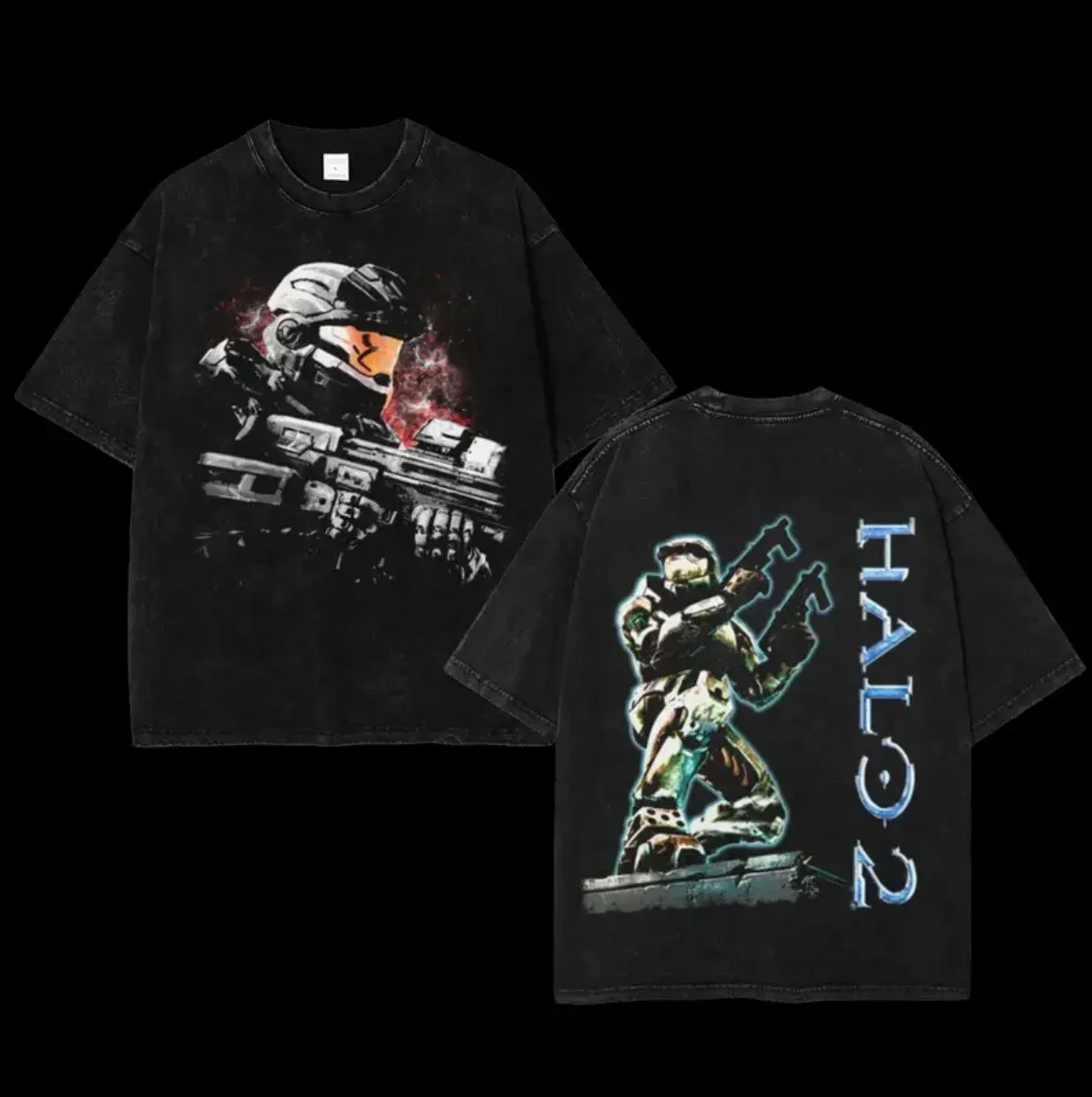 Halo 2 Printed Unisex Washed T-Shirt