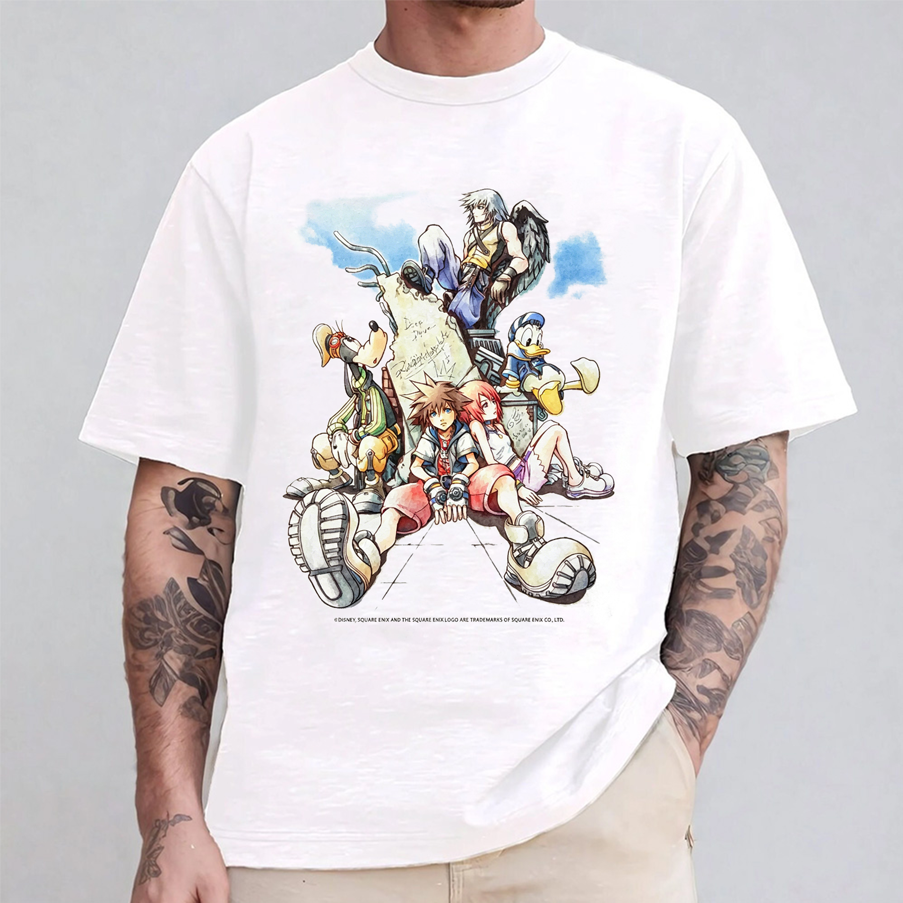 Disney Kingdom Hearts Group In The Cloudsl Anime Unisex Shirts/Crewneck/Hoodie