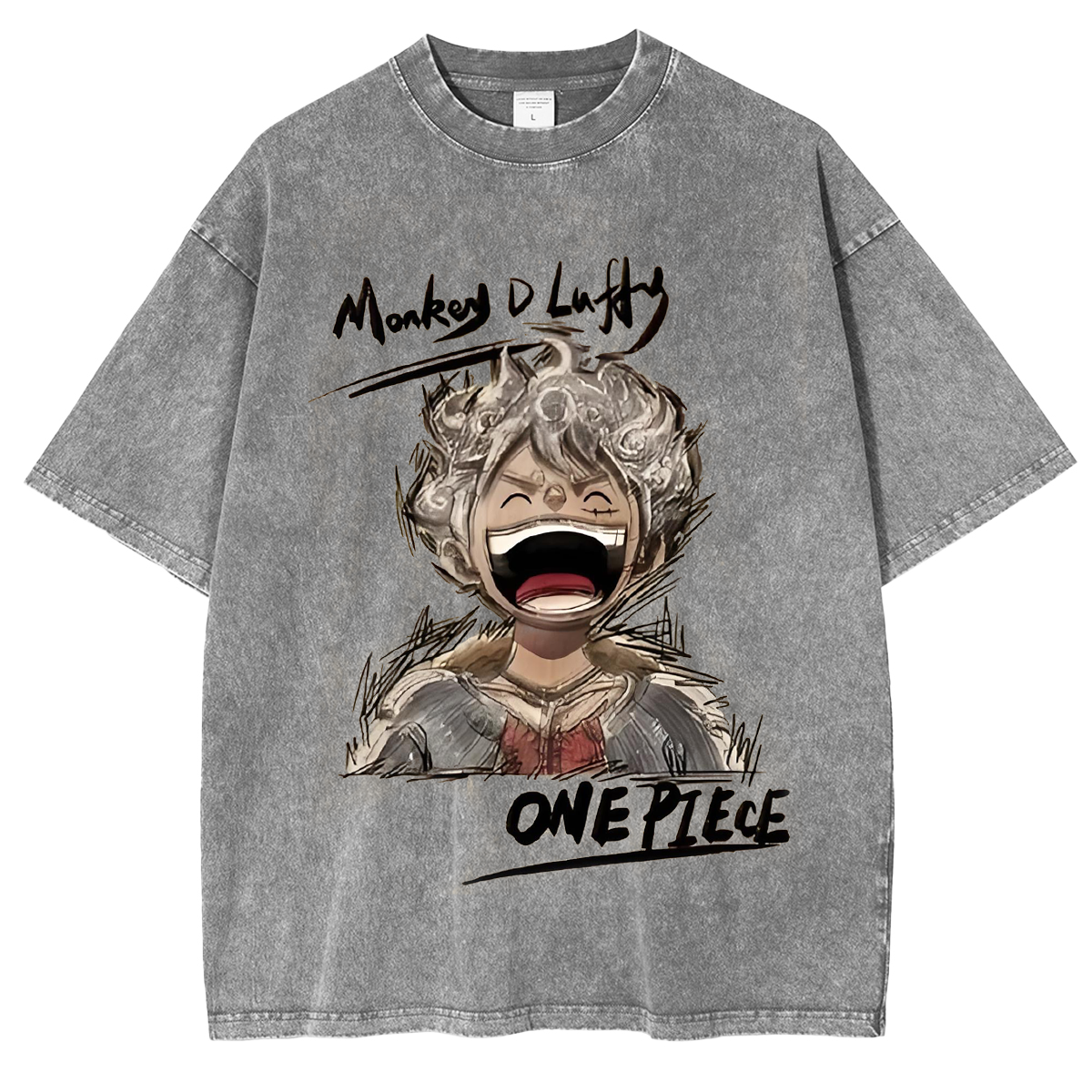 Monkey D. Luffy One Piece Oversized  Washed  Vintage Tee
