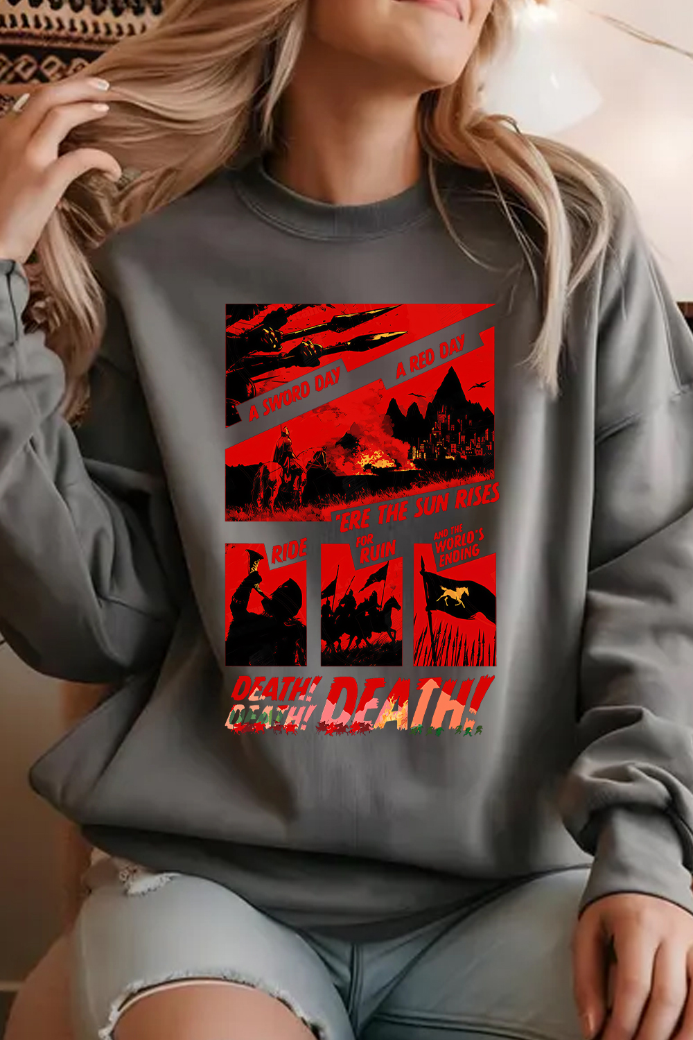 Lord of the Rings-Cycling Print Sweatshirt