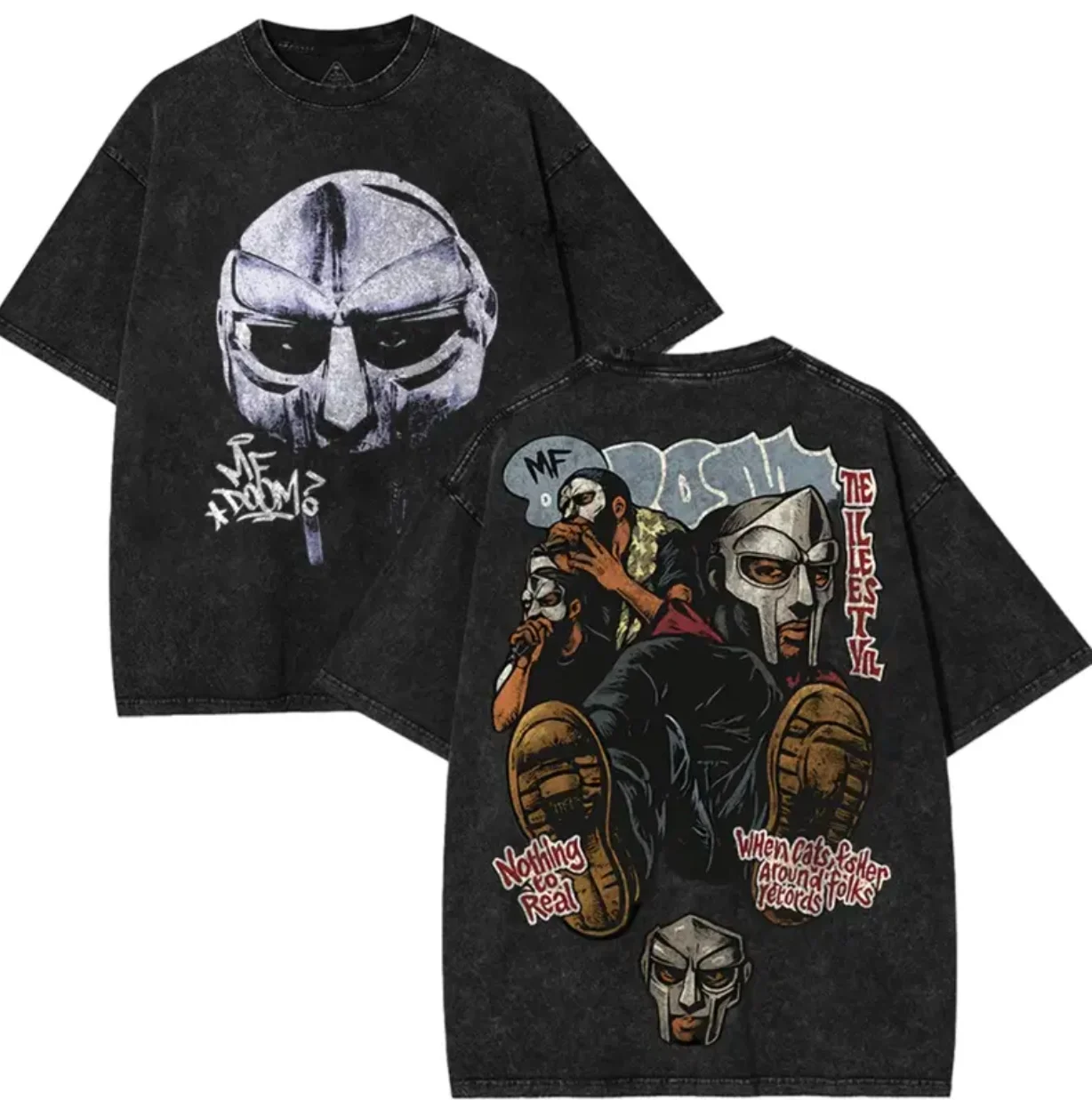 Mf Doom Printed Unisex Washed T-Shirt