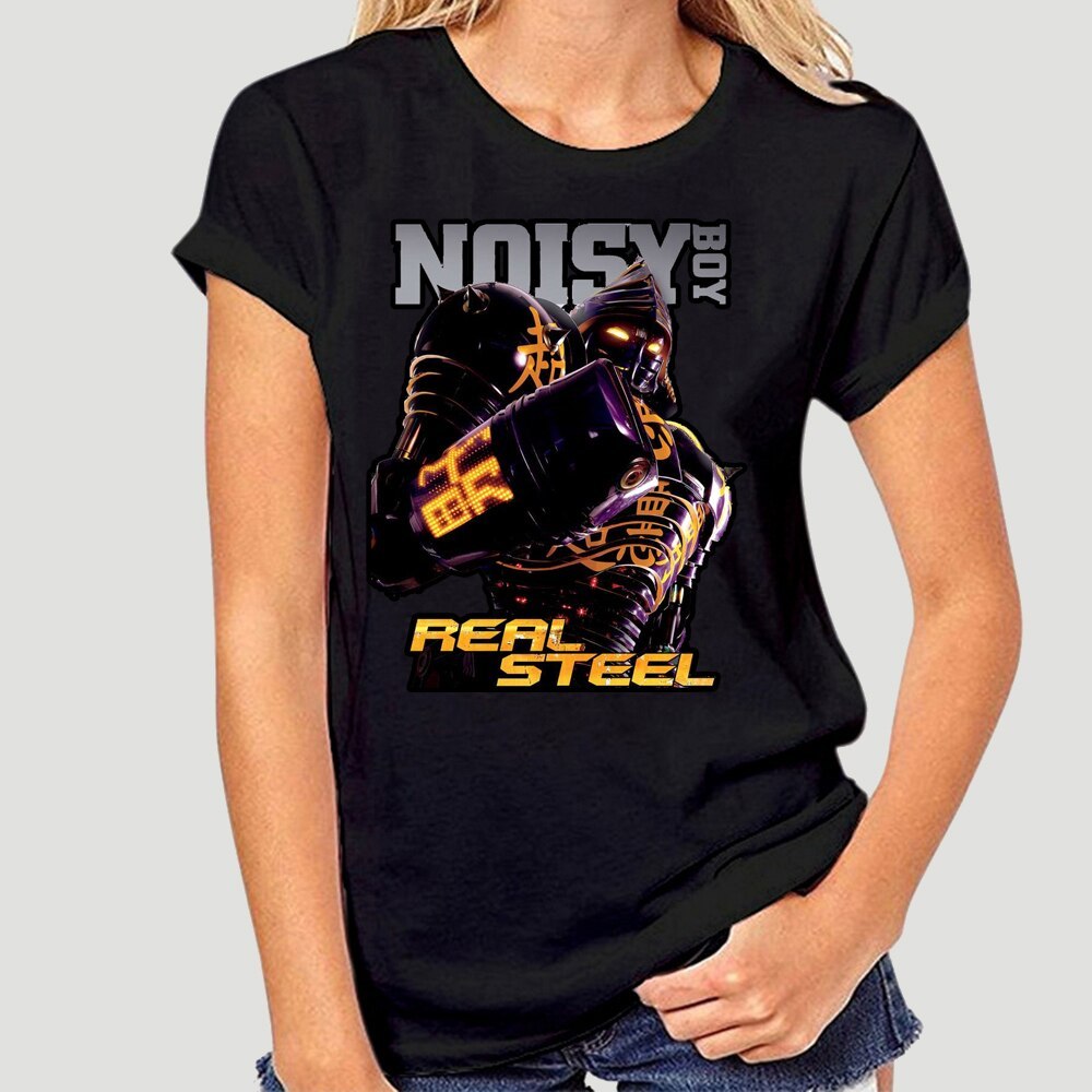 Noisy Boy in Real Steel Movie Black T-Shirt