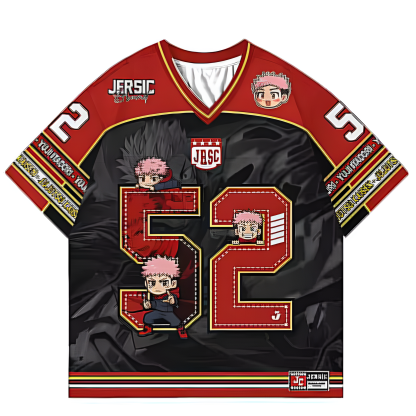 Yuji Itadori Anime Jersey Unisex Anime Inspired Vintage T-Shirt