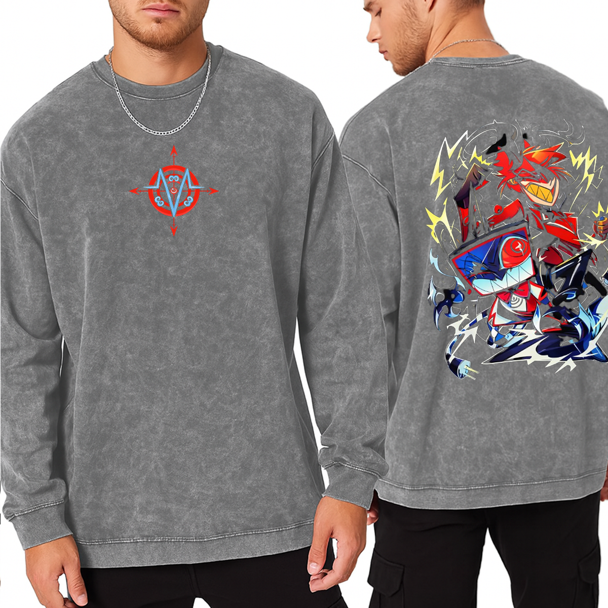 Radiostatic VOX x ALASTOR Hazbin Hotel Oversized T-shirt/Crewneck/Hoodie