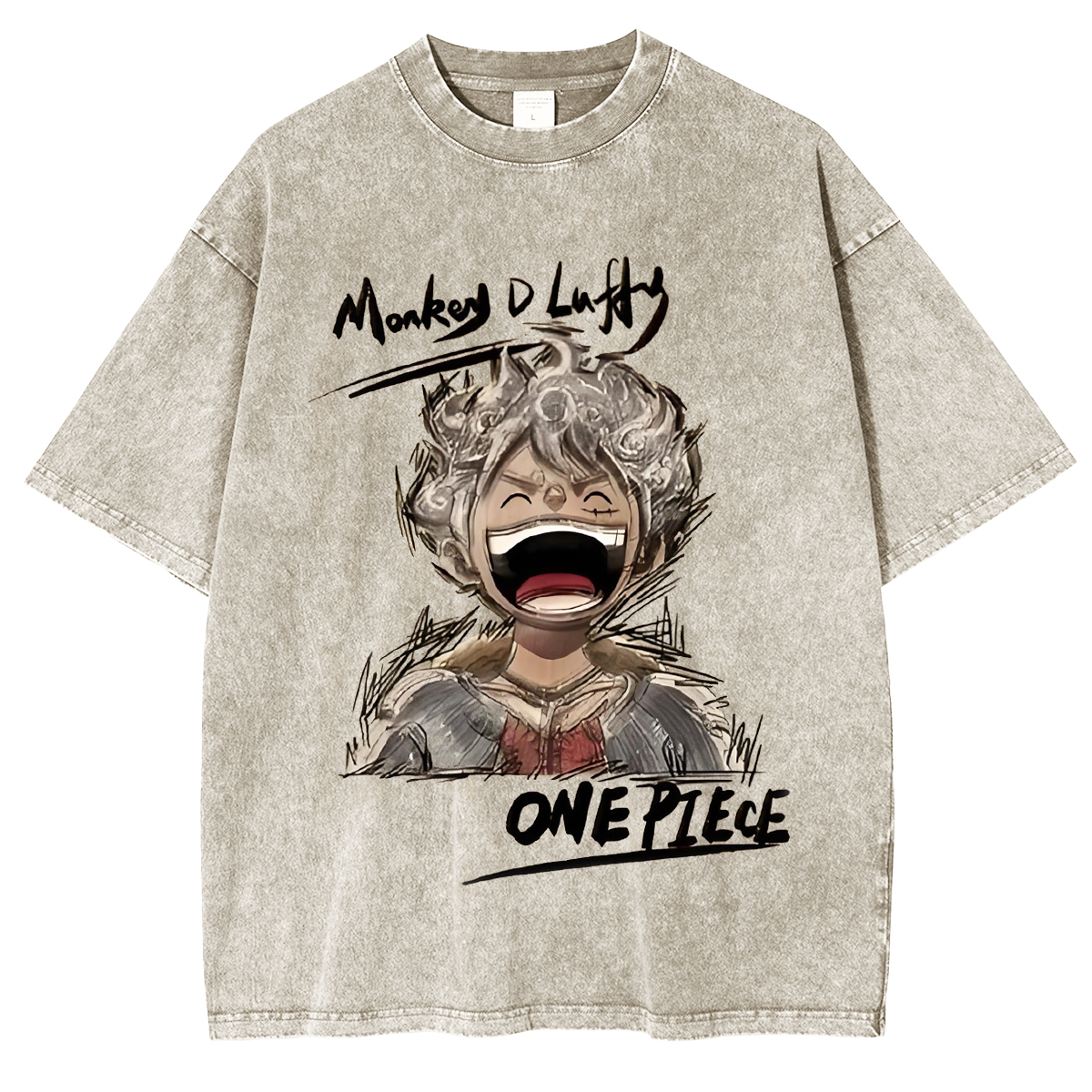 Monkey D. Luffy One Piece Oversized  Washed  Vintage Tee