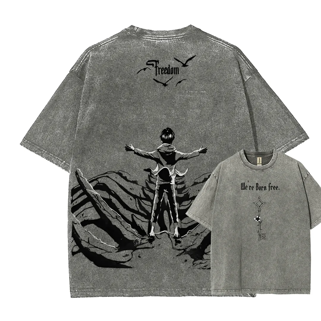 Attack on Titan Unisex Fit Washed T-Shirt 2504009749