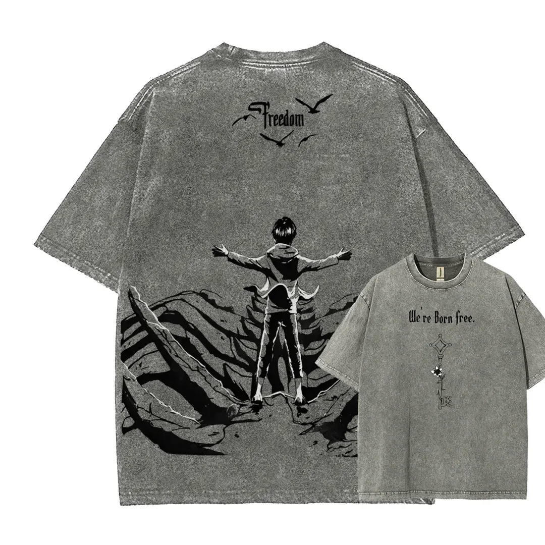 Attack on Titan Unisex Fit Washed T-Shirt 2504009749