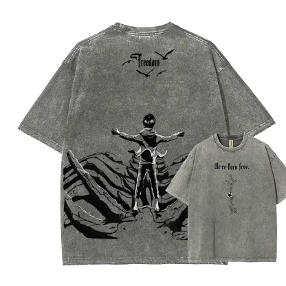 Attack on Titan Unisex Fit Washed T-Shirt 2504009749