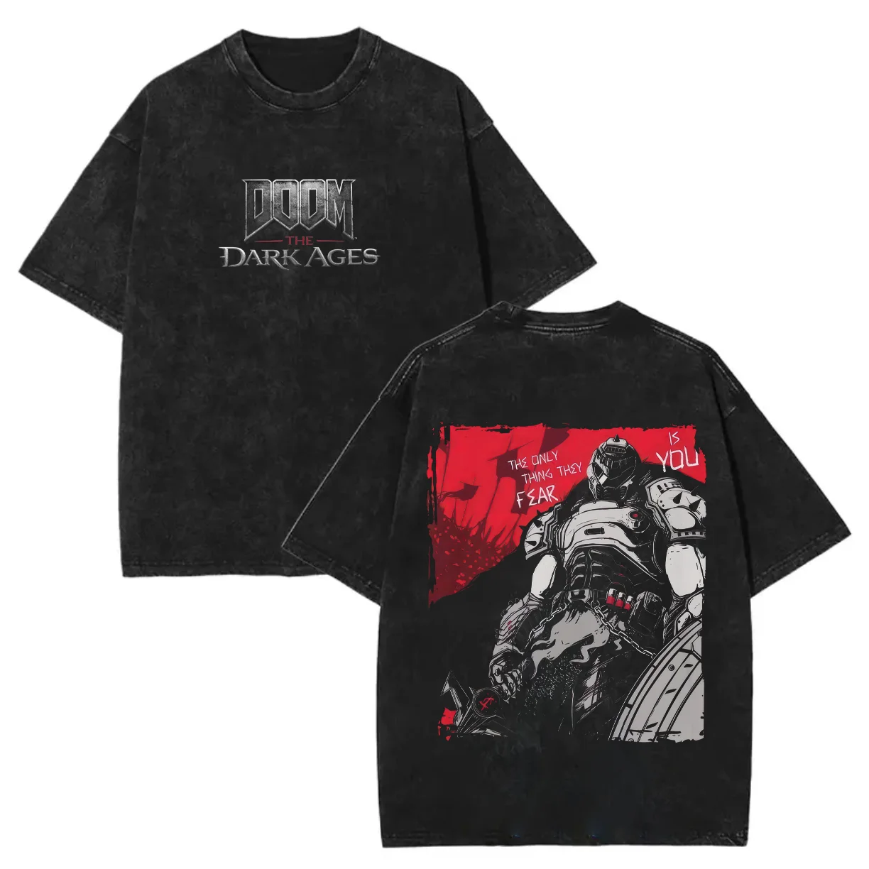 Doom The Dark Ages Printed Unisex Washed T-Shirt