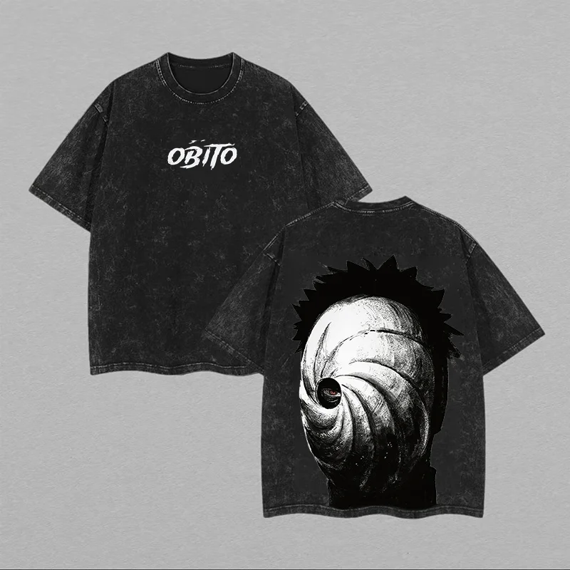 Naruto Uchiha Obito Printed Unisex Washed T-Shirt