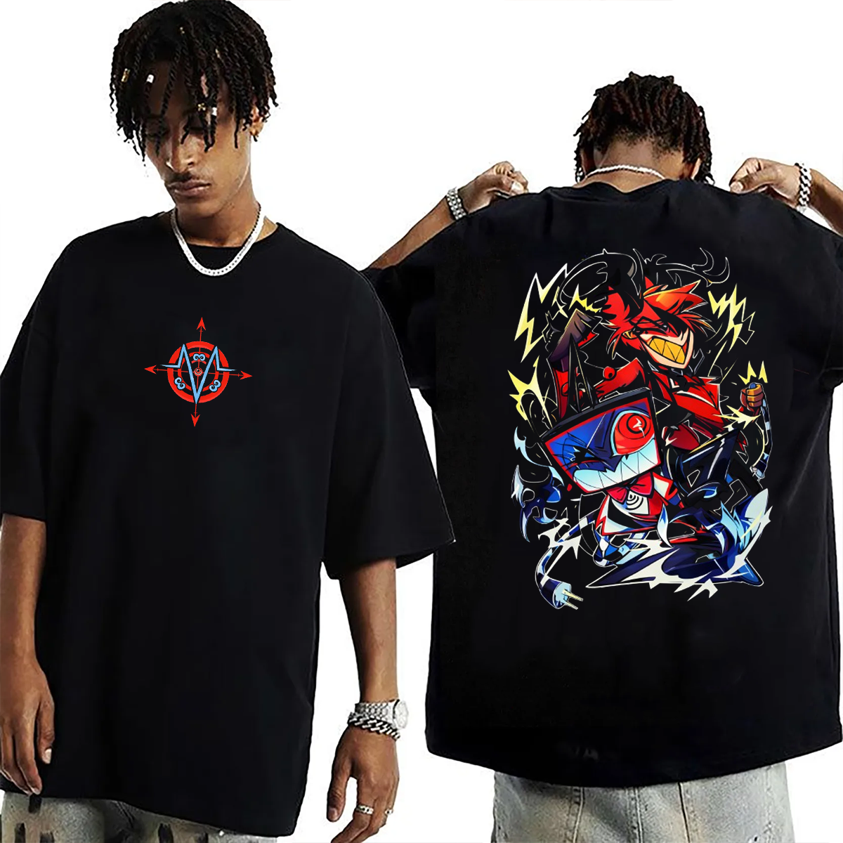 Radiostatic VOX x ALASTOR Hazbin Hotel Oversized T-shirt/Crewneck/Hoodie