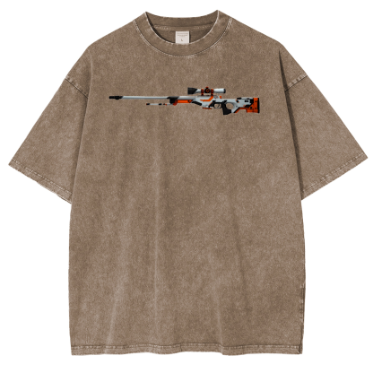 AWP Asiimov Sniper Rifle Vintage Unisex Washed T-Shirt