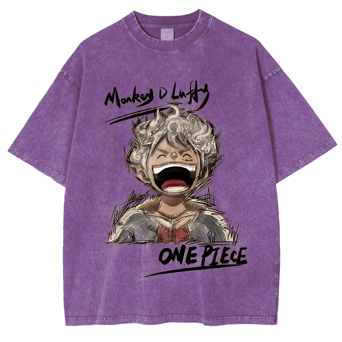 Monkey D. Luffy One Piece Oversized  Washed  Vintage Tee