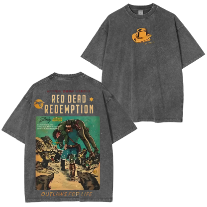 Outlaws Red Dead Merch Red Dead Redemption Vintage Washed T-shirt/Crewneck/Hoodie