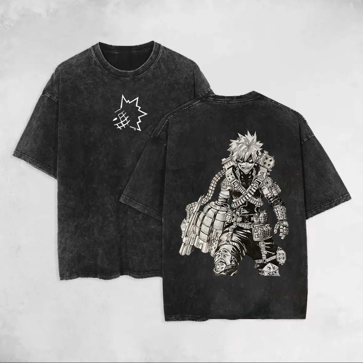 Bakugo Katsuki Printed Men's Washed T-Shirt