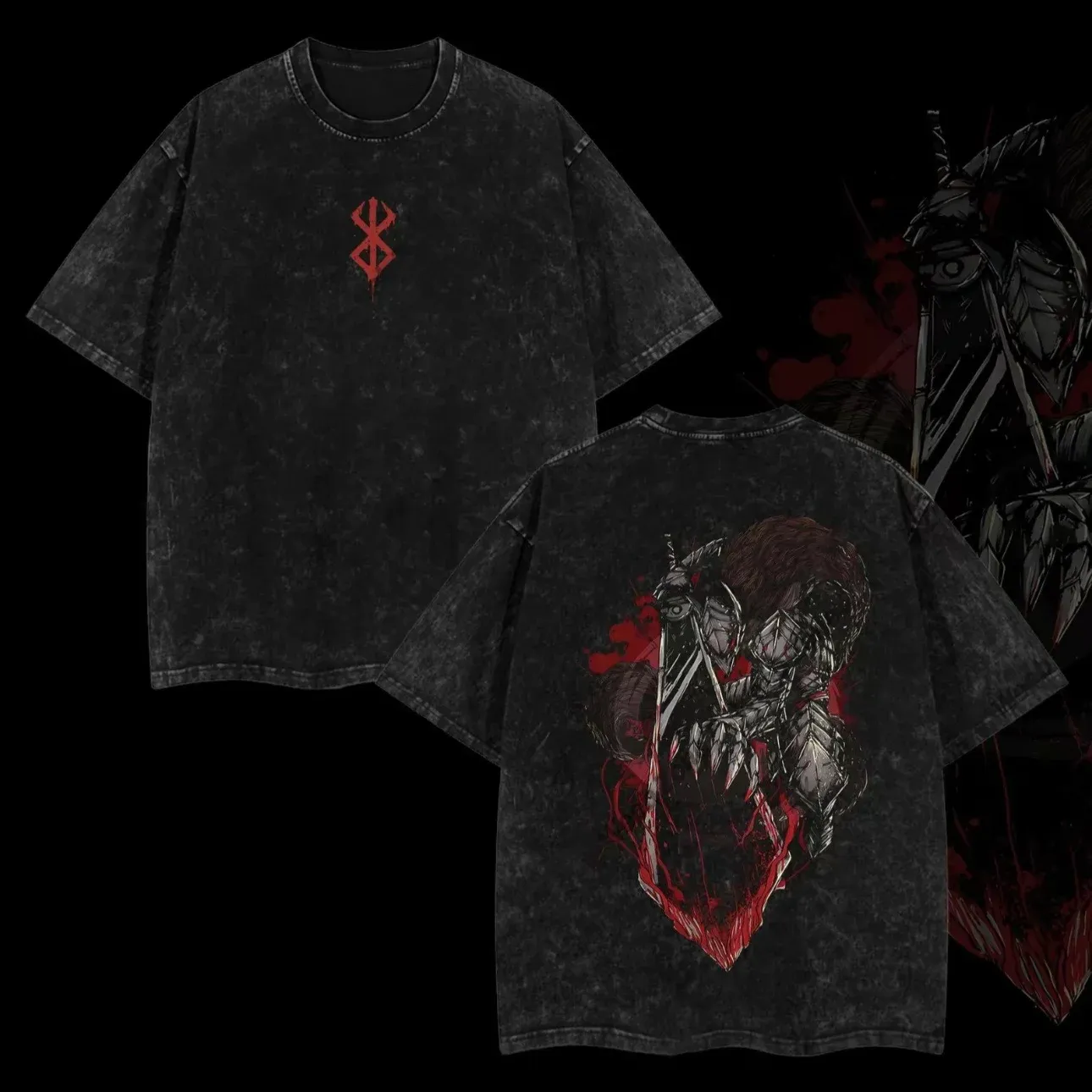 Berserk Printed Men's Washed T-Shirt