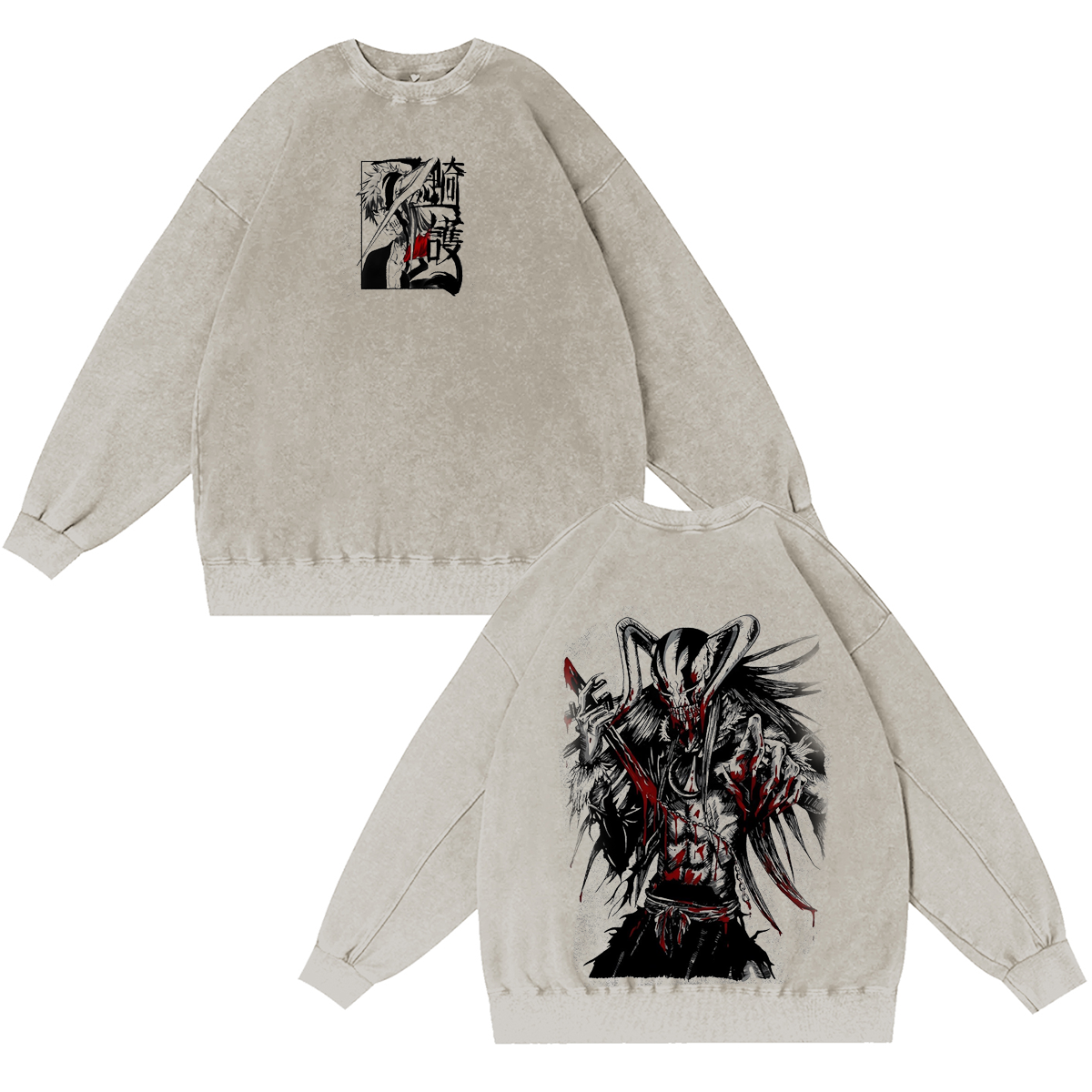 Bleach Ichigo Kurosaki Anime Washed T-shirt/Crewneck/Hoodie