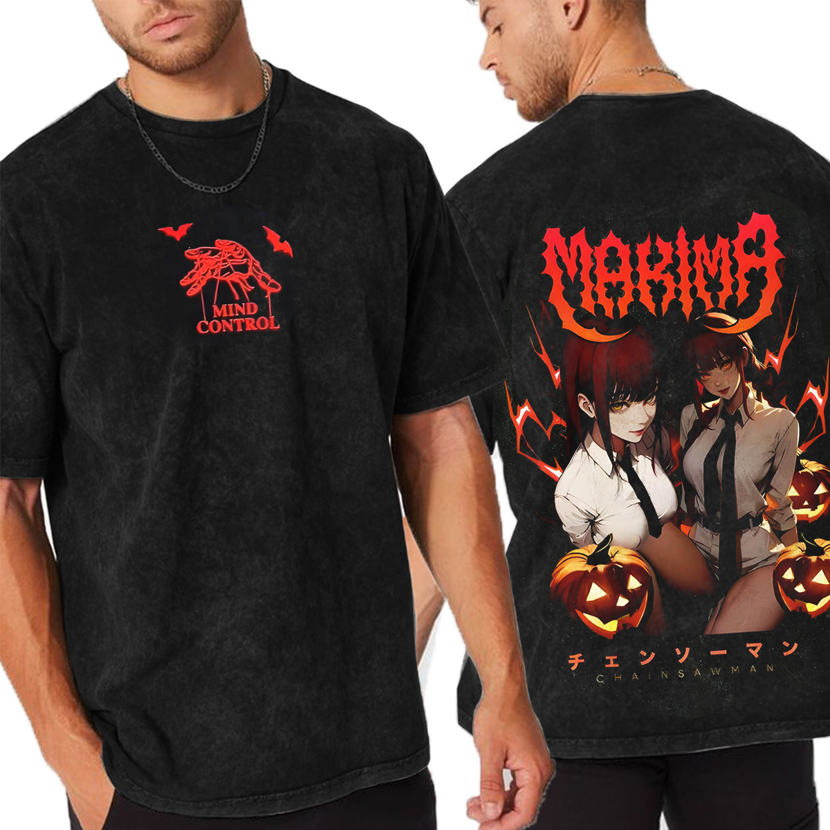 Chainsaw Man Halloween Unisex Fit Washed T-Shirt