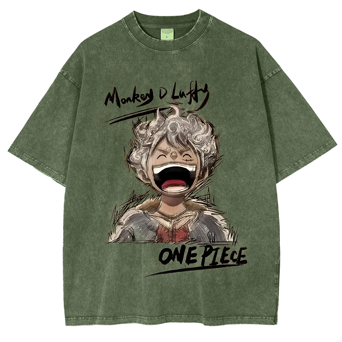 Monkey D. Luffy One Piece Oversized  Washed  Vintage Tee
