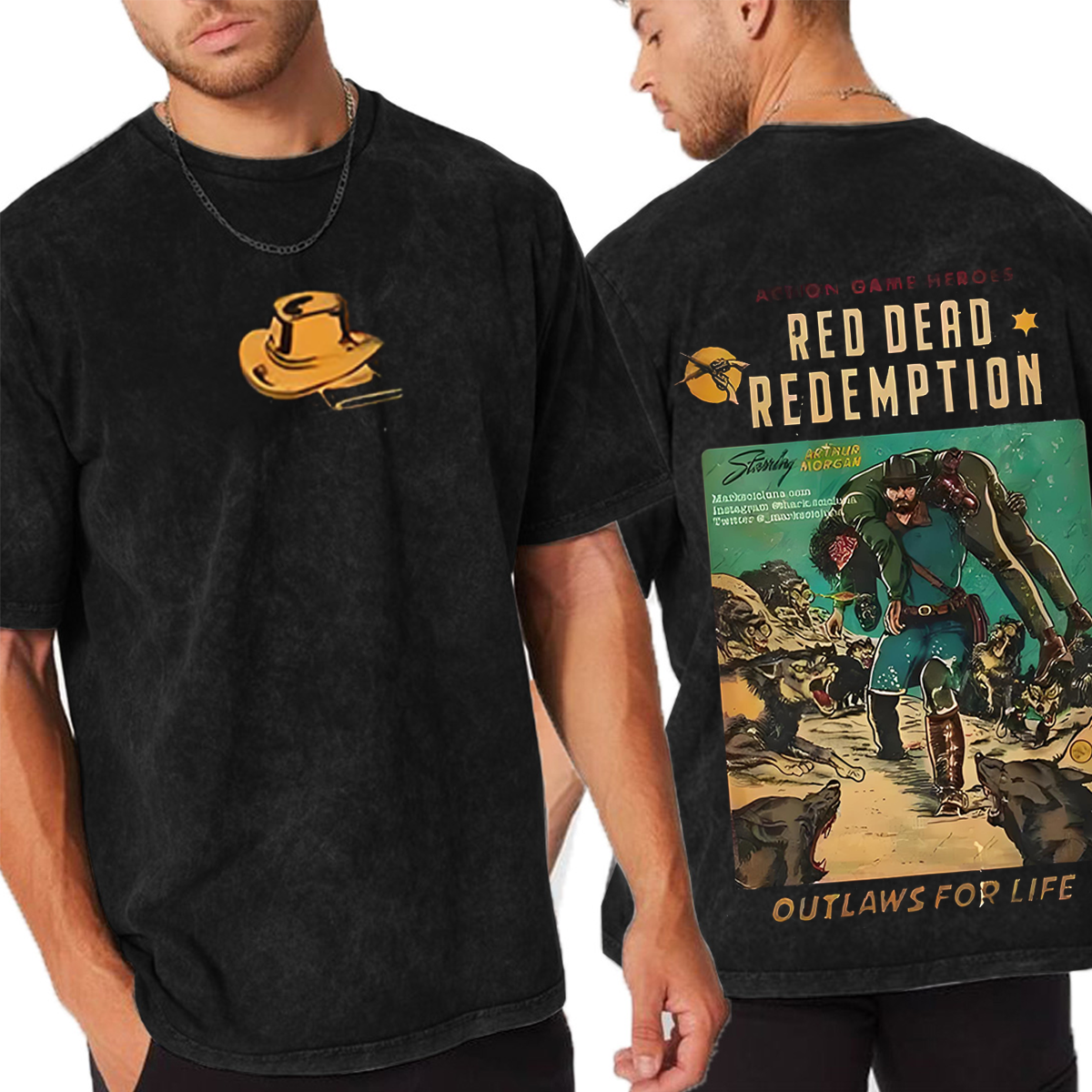 Outlaws Red Dead Merch Red Dead Redemption Vintage Washed T-shirt/Crewneck/Hoodie