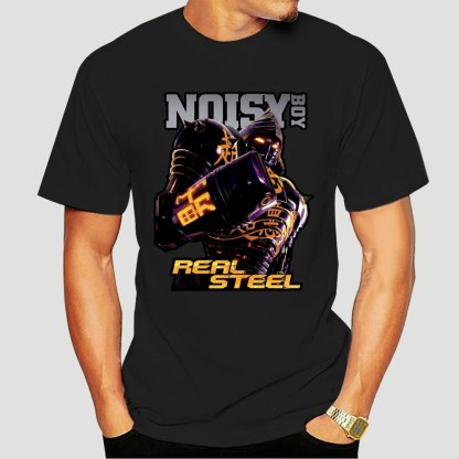 Noisy Boy in Real Steel Movie Black T-Shirt