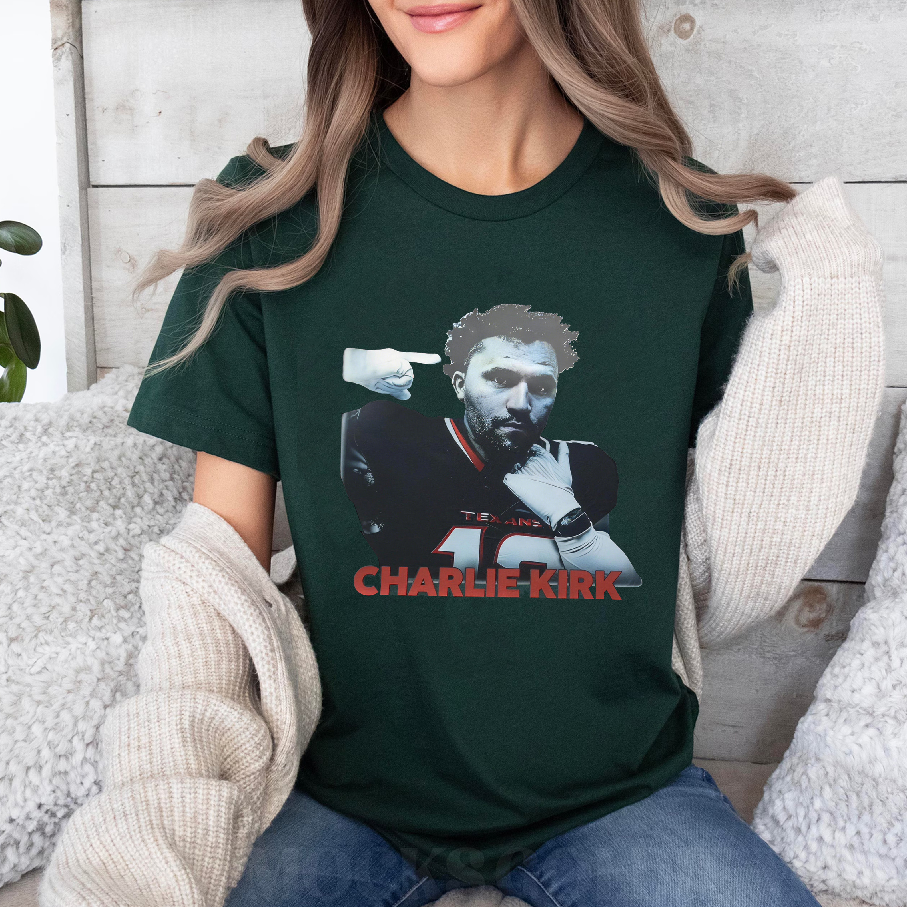 Texans:Charlie Kirk Unisex Shirts/Crewneck/Hoodie