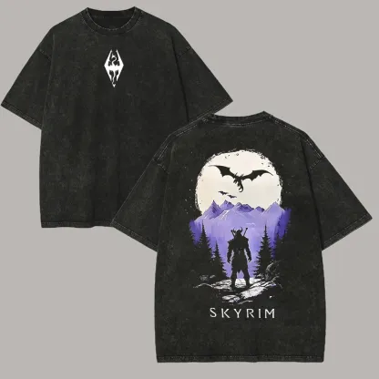 The Elder Scrolls V: Skyrim Printed Unisex Washed T-Shirt