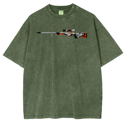 AWP Asiimov Sniper Rifle Vintage Unisex Washed T-Shirt