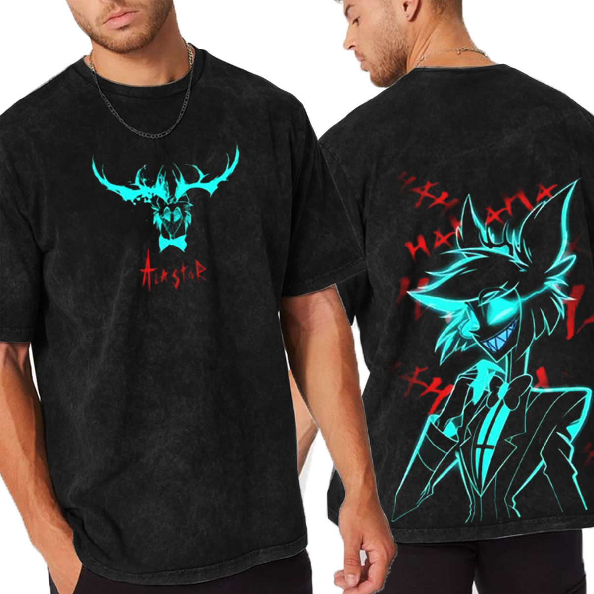 Vibrant Neon Alastor Hawaiian Oversized Unisex T-shirt/Crewneck/Hoodie
