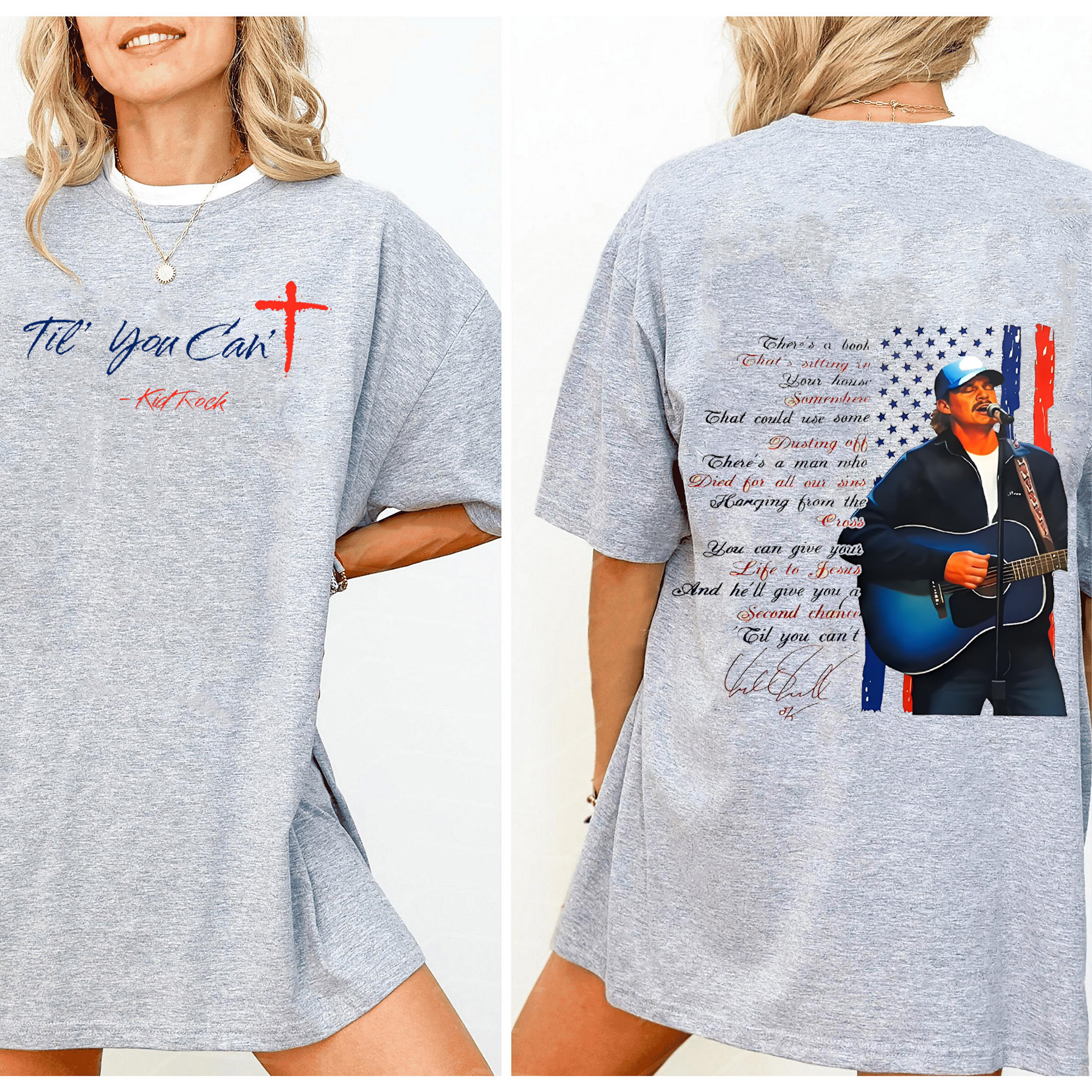 Kid Rock "Til You Can't" TPUSA Super Bowl 2026 Oversized T-shirt/Crewneck/Hoodie