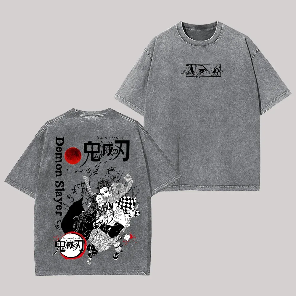 Demon Slayer Printed Unisex Washed T-Shirt