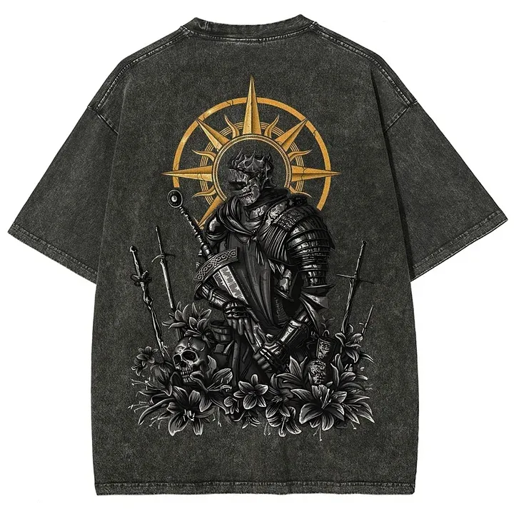 Dark Souls Knight Printed Unisex Washed T-Shirt