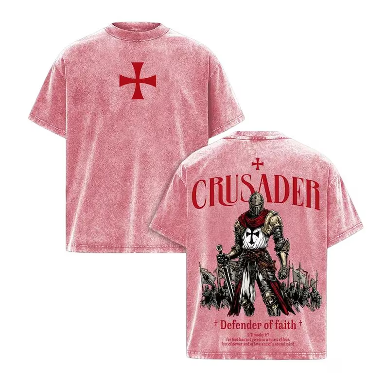 Defender of Faith Crusader Vintage Vintage Unisex  Washed T-Shirt