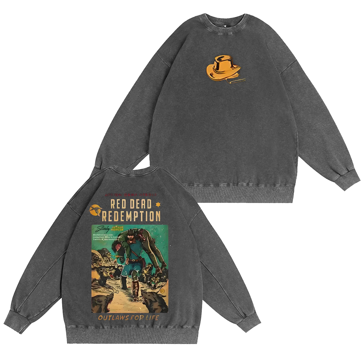 Outlaws Red Dead Merch Red Dead Redemption Vintage Washed T-shirt/Crewneck/Hoodie
