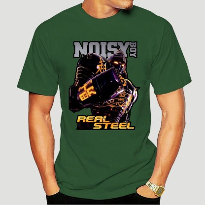 Noisy Boy in Real Steel Movie Black T-Shirt