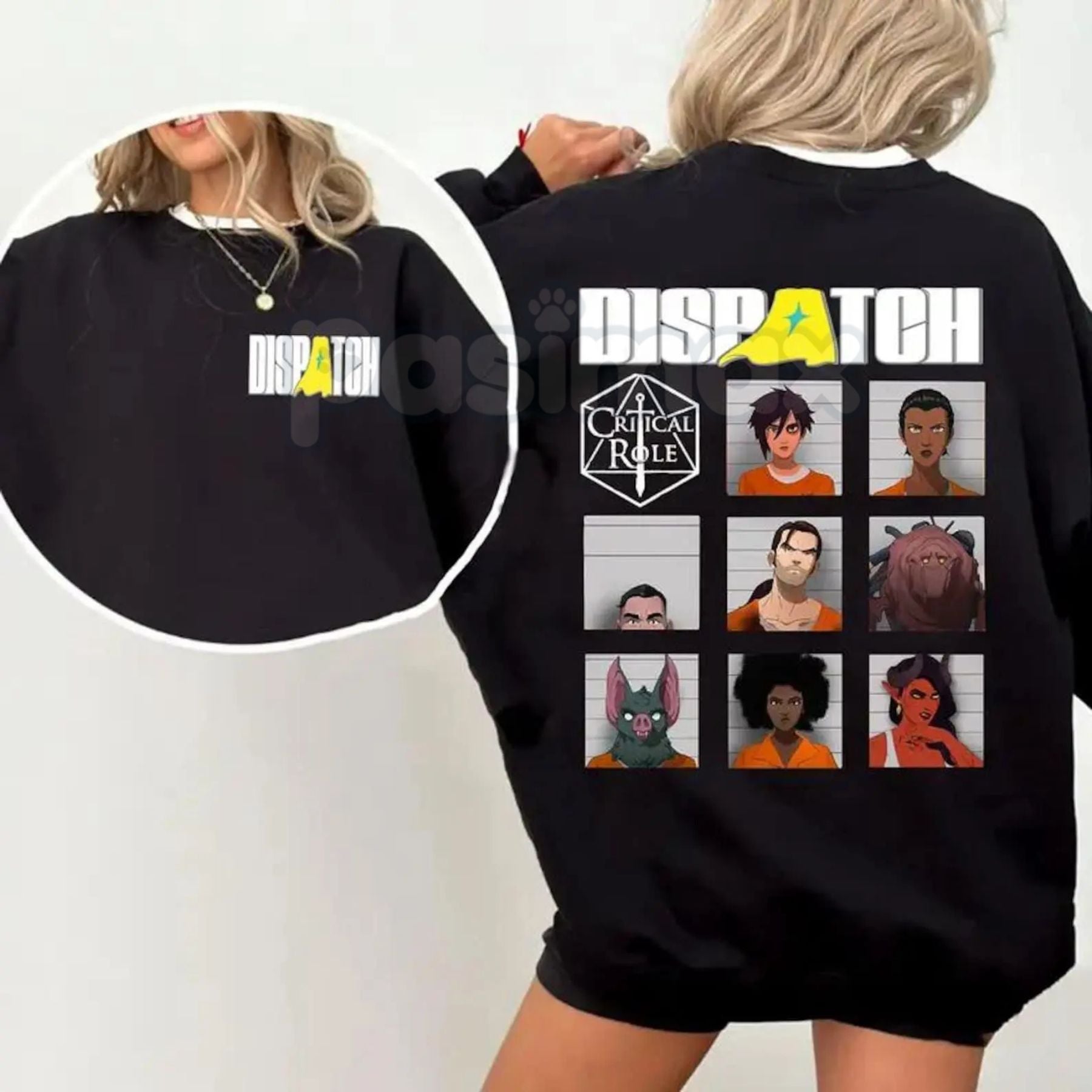 Dispatch Game Character Merch  Oversized Washed T-shirt/Crewneck/Hoodie