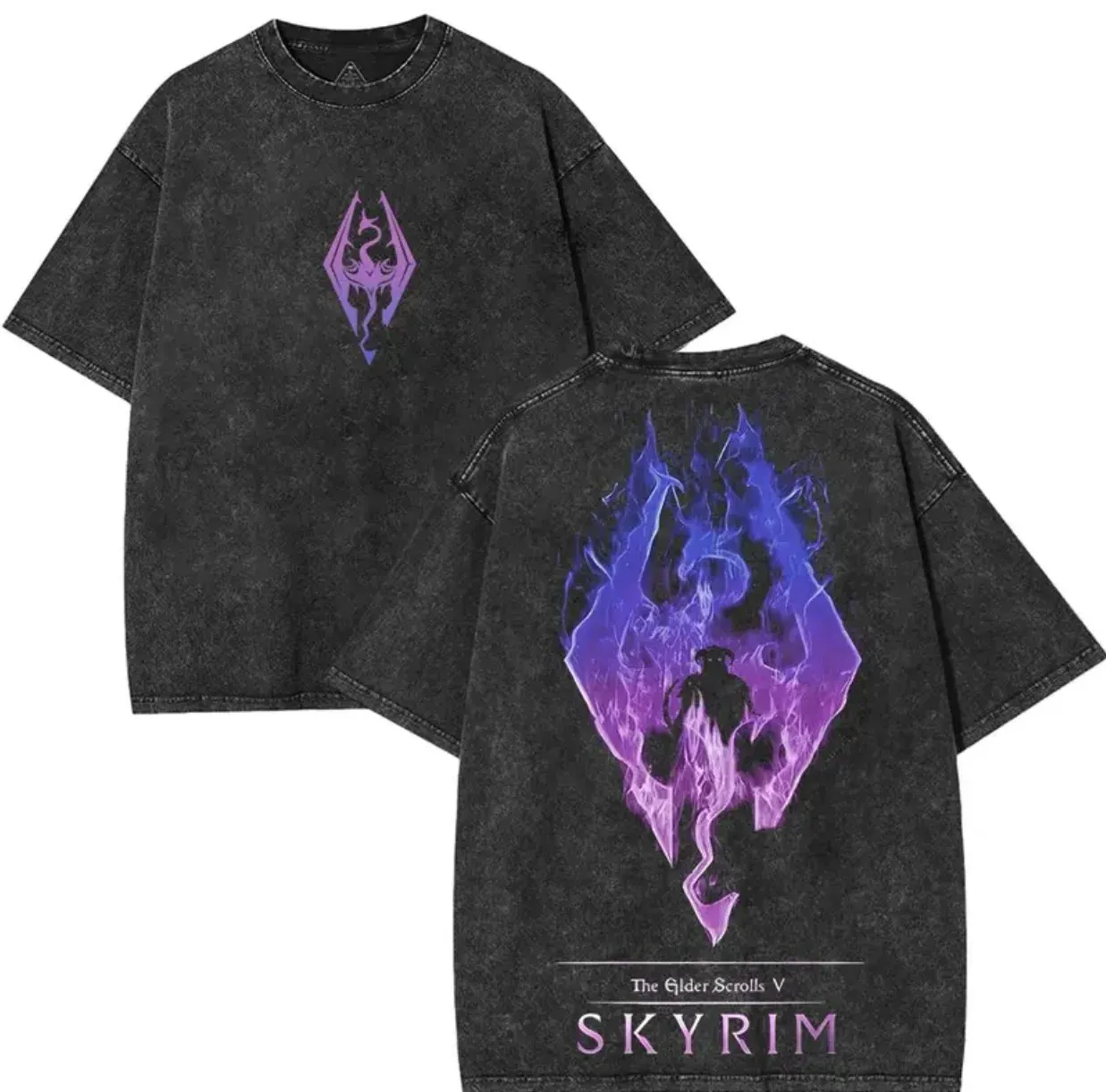 The Elder Scrolls V: Skyrim Printed Unisex Washed T-Shirt