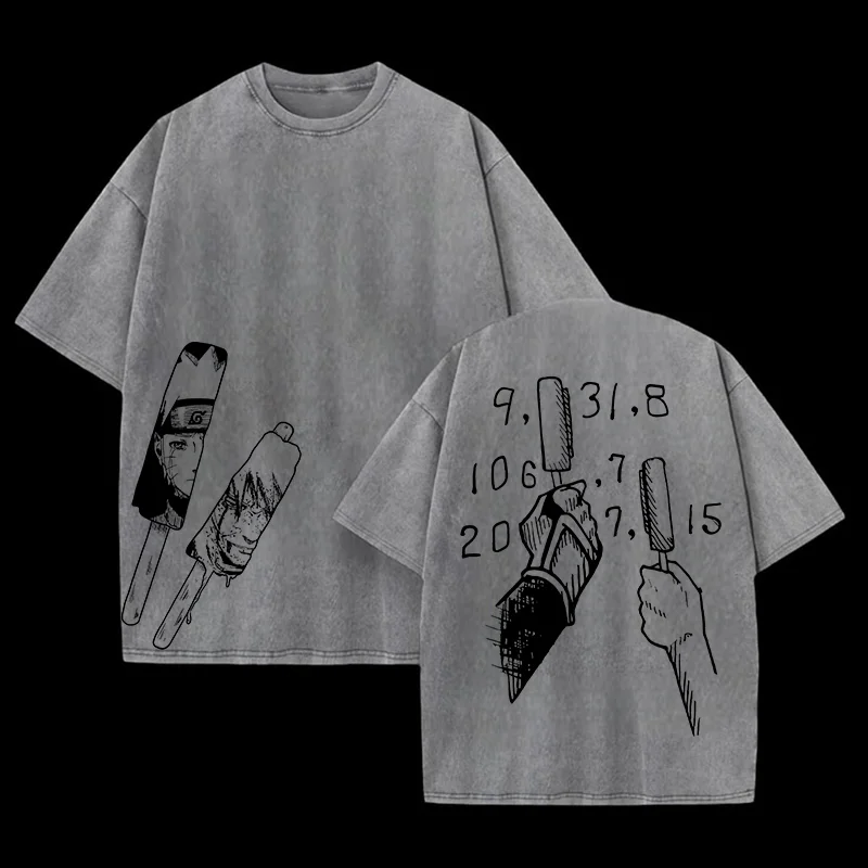 Vintage Naruto Printed Unisex Washed T-Shirt