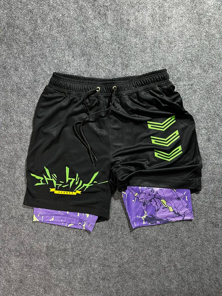 Neon Genesis Evangelion Printed Sports Gym Shorts