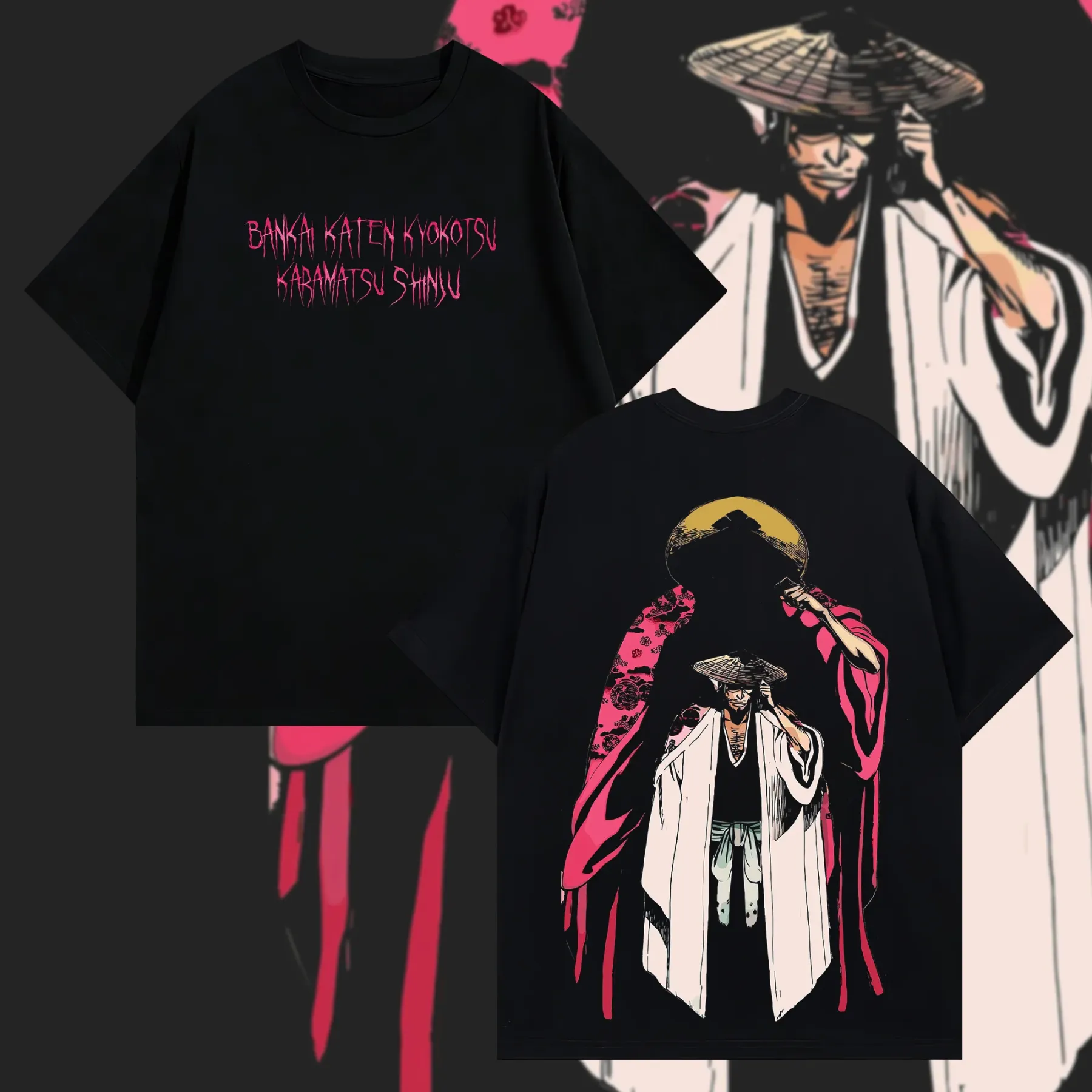 Bleach Kyoraku Shunsui Printed Oversized Unisex T-shirts