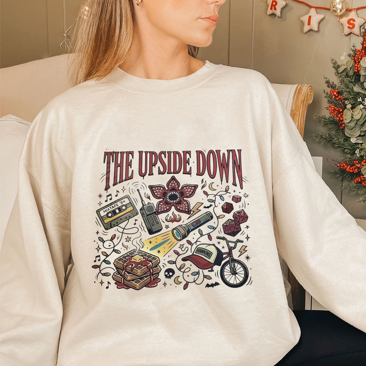 Stranger Valentine Retro 80s Love Hawkins Upside Down Heart Unisex Shirts/Crewneck/Hoodie