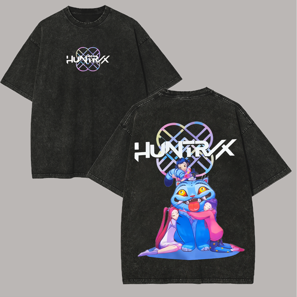 Kpop Demon Hunters Huntrix Printed Unisex Washed T-Shirt