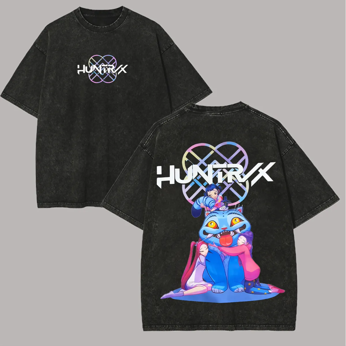 Kpop Demon Hunters Huntrix Printed Unisex Washed T-Shirt