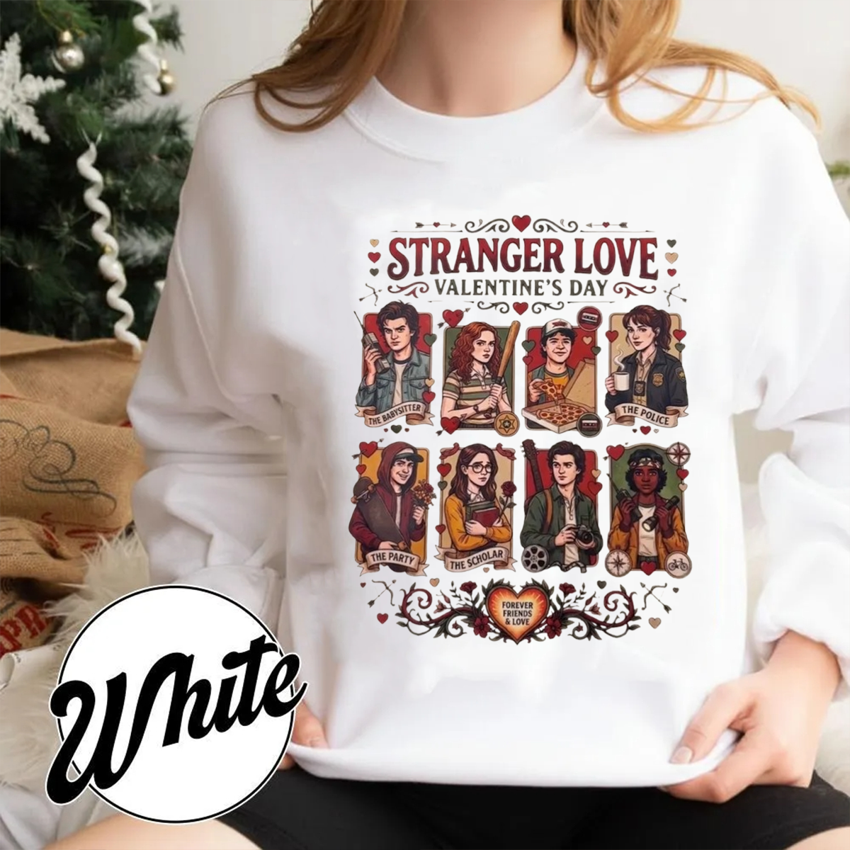 Stranger Valentine Retro 80s Love Hawkins Upside Down Heart Unisex Shirts/Crewneck/Hoodie
