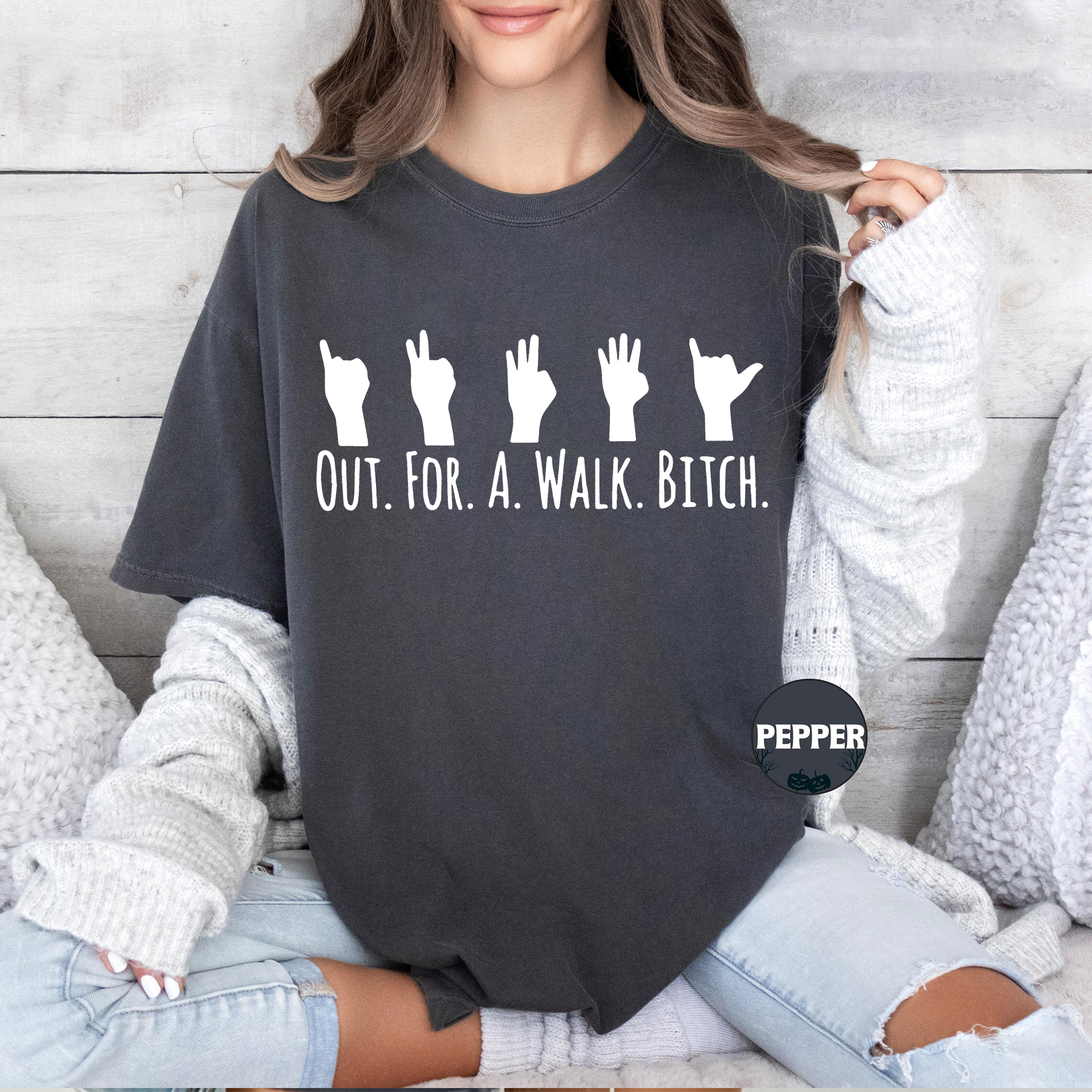 Spike Quote 'Out for a Walk, Bitch' Buffy The Vampire Slayer Unisex T-shirt/Crewneck/Hoodie