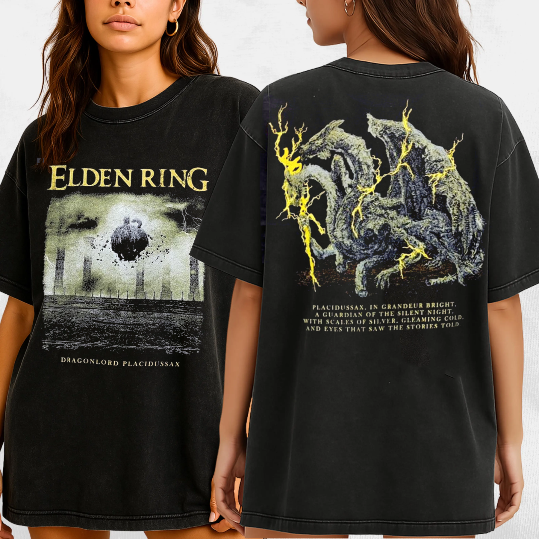Elden Ring Dragonlord Placidussax Unisex Washed T-Shirt