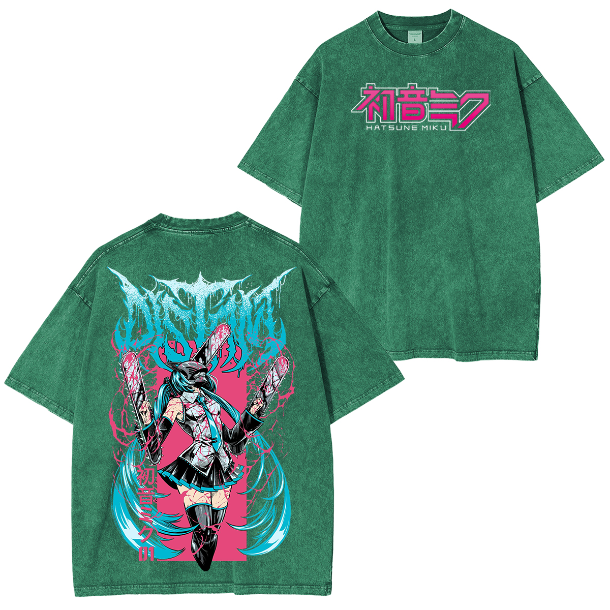 Chainsaw Miku Unisex Washed T-Shirt
