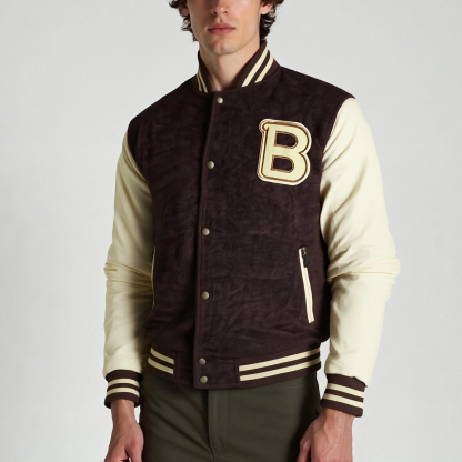Hotline Miami Flight Brown Varsity Bomber Jacket