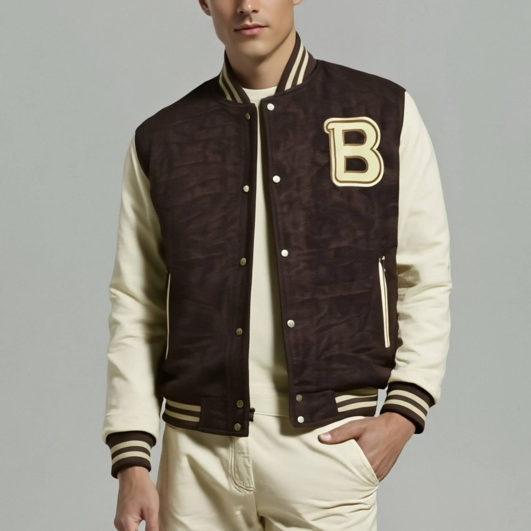 Hotline Miami Flight Brown Varsity Bomber Jacket